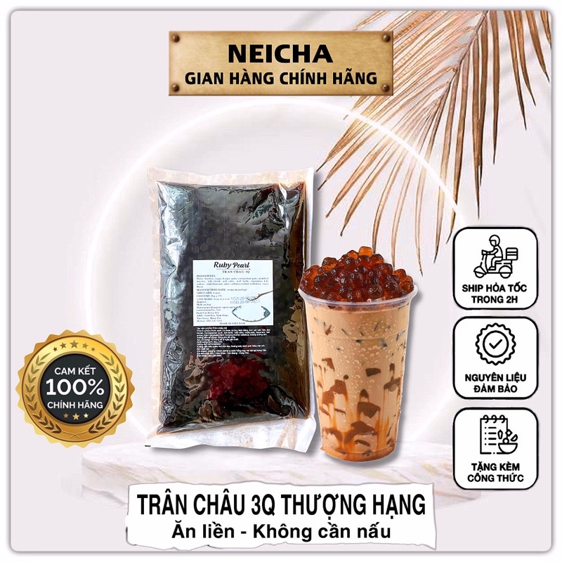 TRÂN CHÂU 3Q ĂN LIỀN Vị Caramen. Hạt to, giòn ngọt/ Nguyên liệu pha chế trà sữa, chè, nước hoa quả
