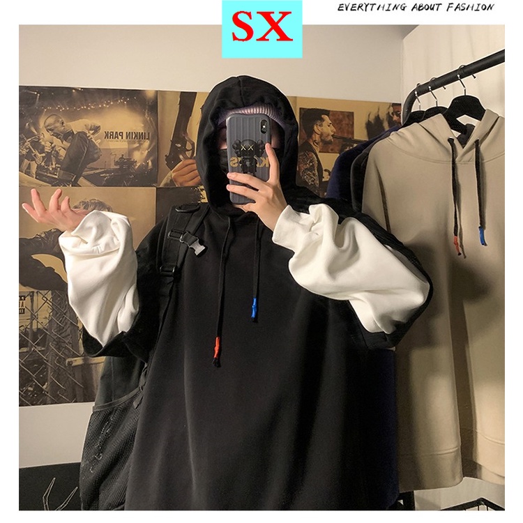 Áo hoodie dài tay giả hai lớp phong cách Hàn Quốc trẻ trung dành cho nam