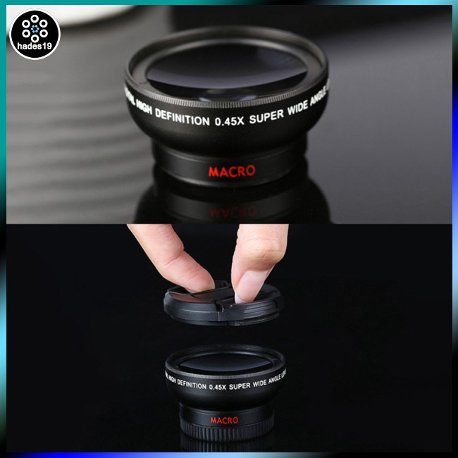 Ống Kính Góc Rộng 2 Trong 1 Macro-Lens 0.45x 49mm Uv Cho Điện Thoại