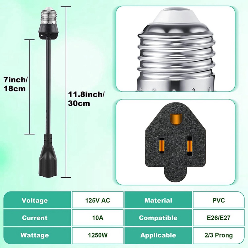 Bộ 5 Đuôi Đèn E26 / E27 Dùng Cho Garage