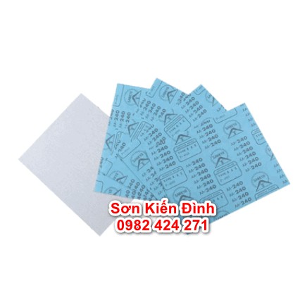 Xấp 100 tờ Giấy nhám Nhật Sankyo cát trắng lưng xanh (AA80 - AA320)