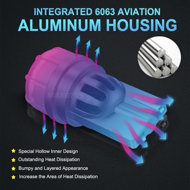 Set 2 đèn LED MAXGTRS T10 194 168 W5W 3020 chip trắng/ đỏ/ vàng thay thế cho đèn biển số DRL đọc sách bên trong xe hơi