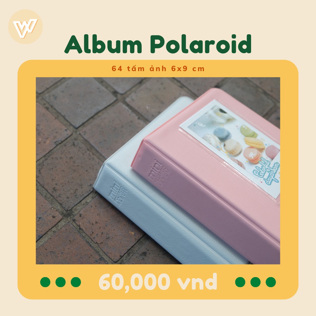 Album Polaroid màu trơn đựng 65 hình kích thước 6x9