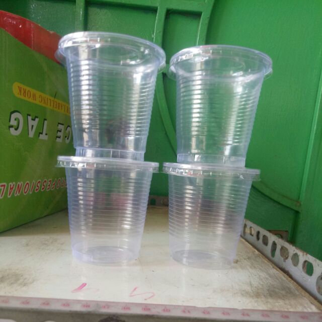 Combo 50ly + 50 nắp ly 220 ml