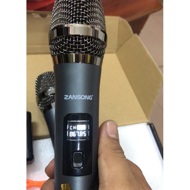 [Mã ELHACE giảm 4% đơn 300K] Bộ 2 MICRO Karaoke Blueotooth Zansong V19 Chất Lượng Cao - BH 6 Tháng - Hưng Long PC