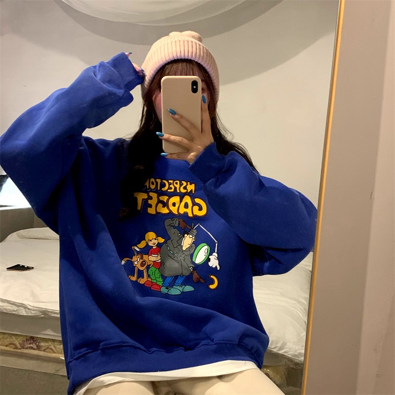 Áo sweater cổ tròn Hàn Quốc kiểu dáng đơn giản cho nam và nữ