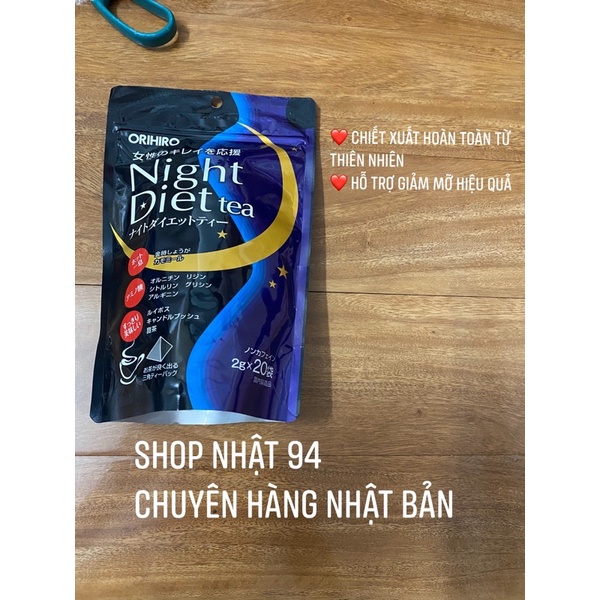 Hộp đựng Trà Hỗ trợ giảm cân night dight tea của Nhật
