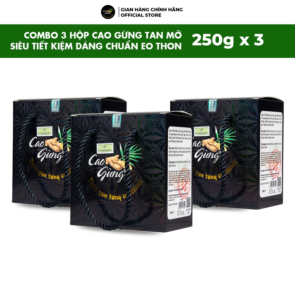 Combo 3 Hộp Cao Gừng Tan Mỡ (250gx3) Dạng Gel Massage Ngoài Da An Toàn Tiết Kiệm Eo Thon Dáng Chuẩn