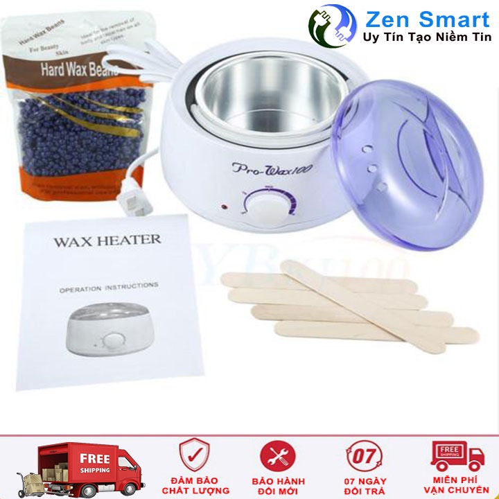 Nồi Nấu Sáp Wax Lông Chuyên Dùng Triệt Lông Cơ Thể ( Tặng Kèm Gói Sáp + 10 Que Gỗ ) - Bảo Hành 12 Tháng