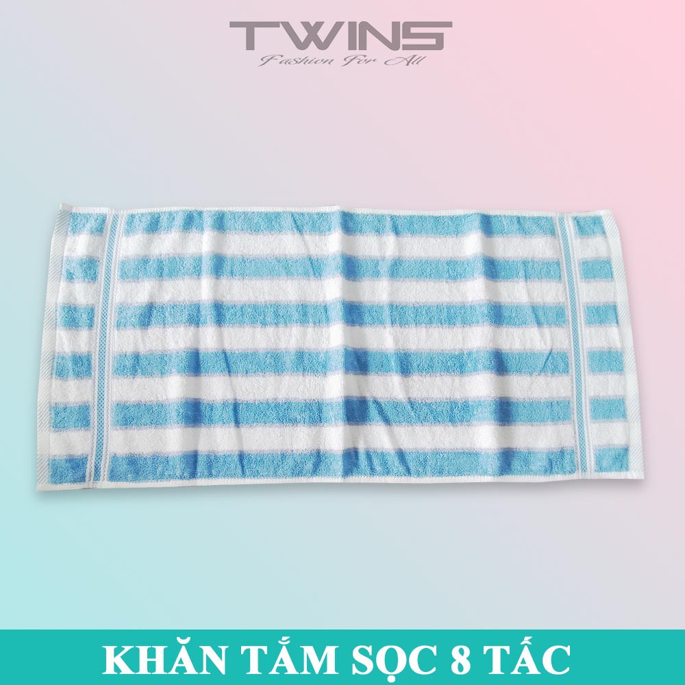 Khăn tắm cotton cao cấp đa năng Hachiba sọc 8 tấc thấm hút nước tốt bền màu không xù lông (shop giao màu ngẫu nhiên)