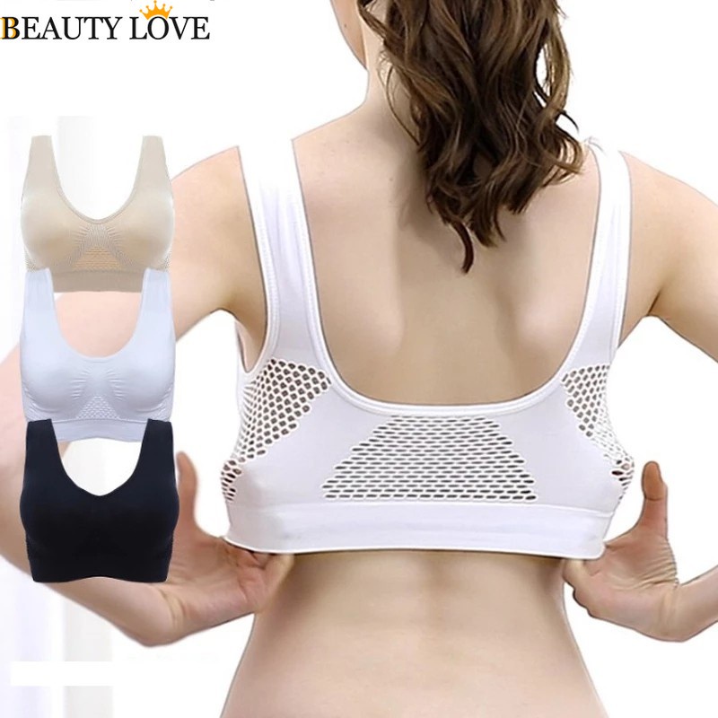 Áo Ngực Thể Thao Không Gọng Chống Sốc Thoáng Khí Thoải Mái Cho Nữ