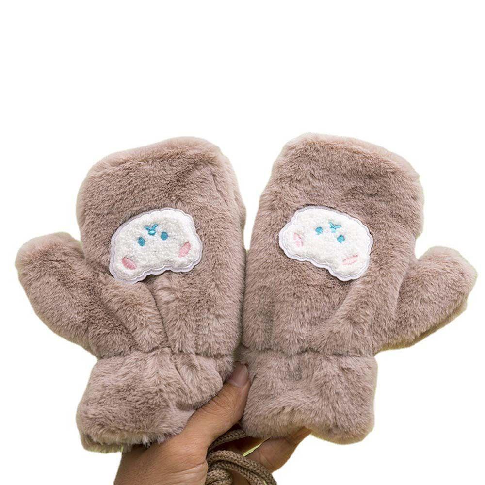 Găng Tay Lông Nhung Mềm Mại Hình Gấu Hoạt Hình Dễ Thương Cho Bé