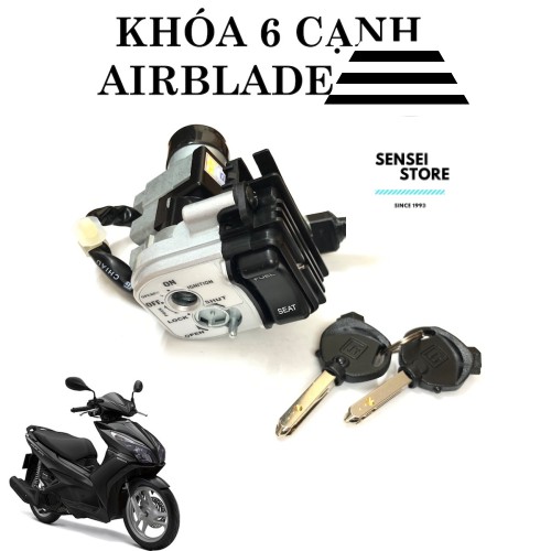 Bộ Ổ Khóa Air Blade 110cc 2007 - 2011 6 Cạnh (xe máy AirBlade Ab110 Honda điện điện) Sensei-Store