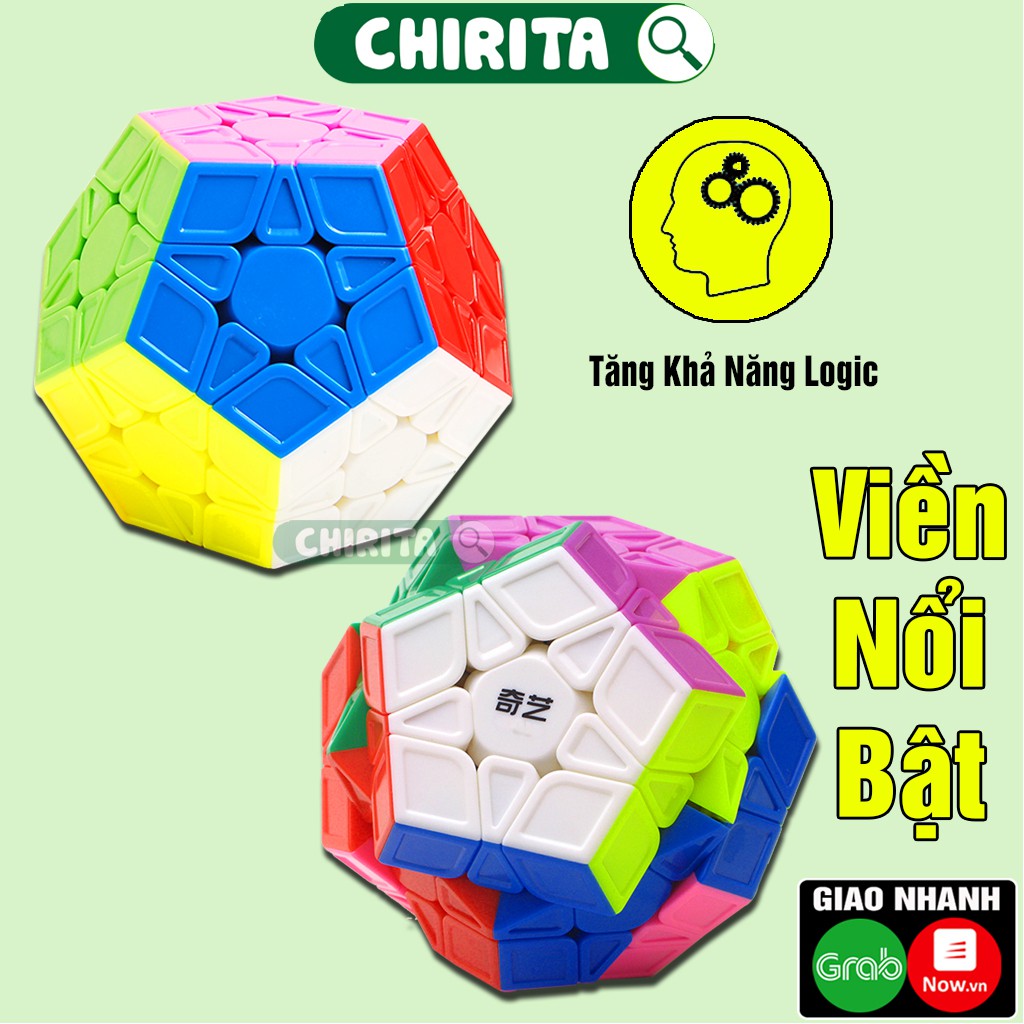 Rubik Biến Thể 12 Mặt MEGAMINX 3x3 LOẠI TỐT (Chìm) - Khối Rubik Xoay Trơn, Đồ Chơi Trẻ Em CHIRITA (shop có rubik 3x3 ..)