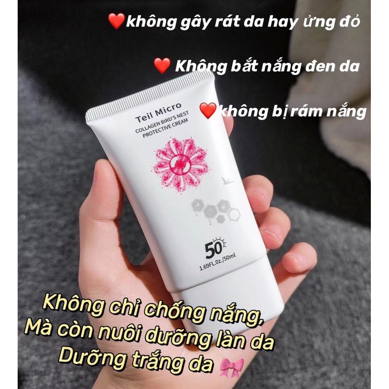 Kem Chống Nắng Collagen Yến Teil Micro 50ml