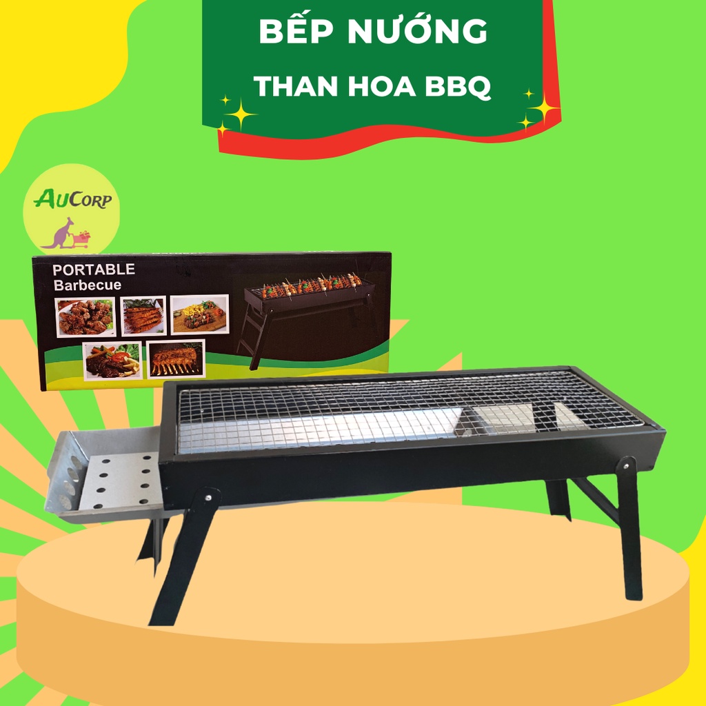 Bếp nướng than hoa BBQ không khói, bếp nướng ngoài trời thiết kế nhỏ gọn, INOX không gỉ, dễ dàng sử dụng