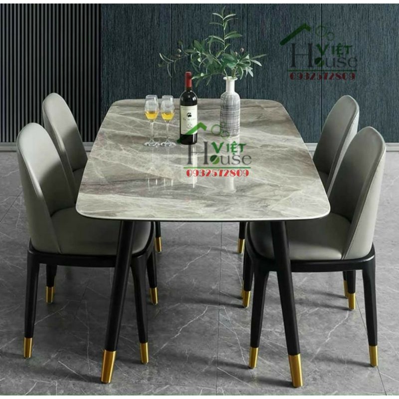Bộ Bàn ăn mặt đá Ceramic cao cấp (Freeship nt HCM, Dĩ An, BH)