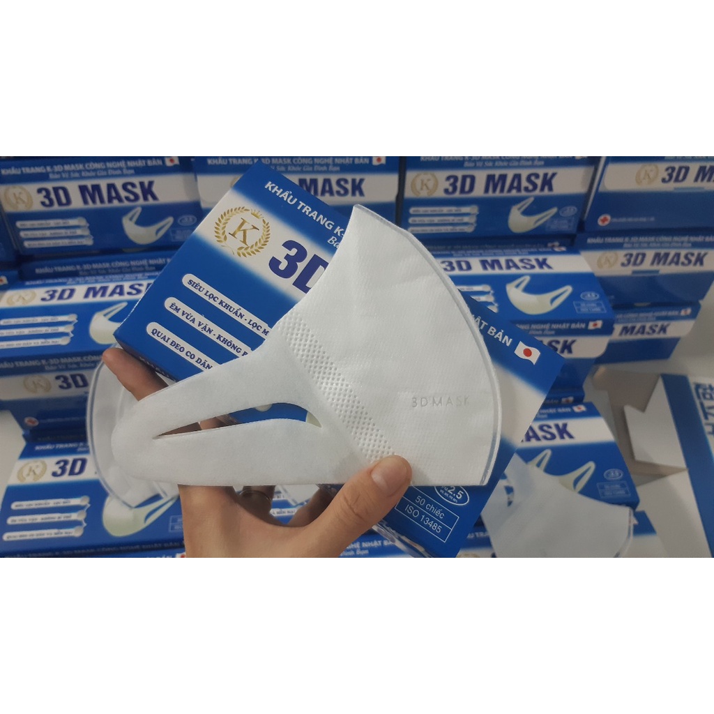Hộp 50 Khẩu Trang K 3D Mask Size M màu trắng