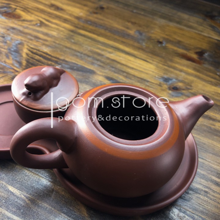 Ấm trà tử sa Bát Tràng độc ẩm có khay (nhiều dáng ấm) | BigBuy360 - bigbuy360.vn