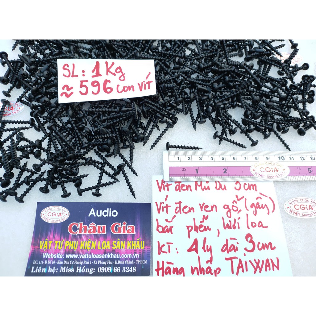 Vít dù đen 3cm 1kg Audio Châu Gia