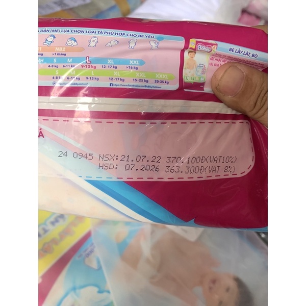 Tã dán Bobby Siêu mỏng L68 mẫu mới