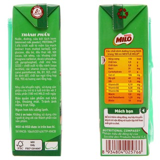 Lốc 4 hộp thức uống lúa mạch Milo Active Go 180ml