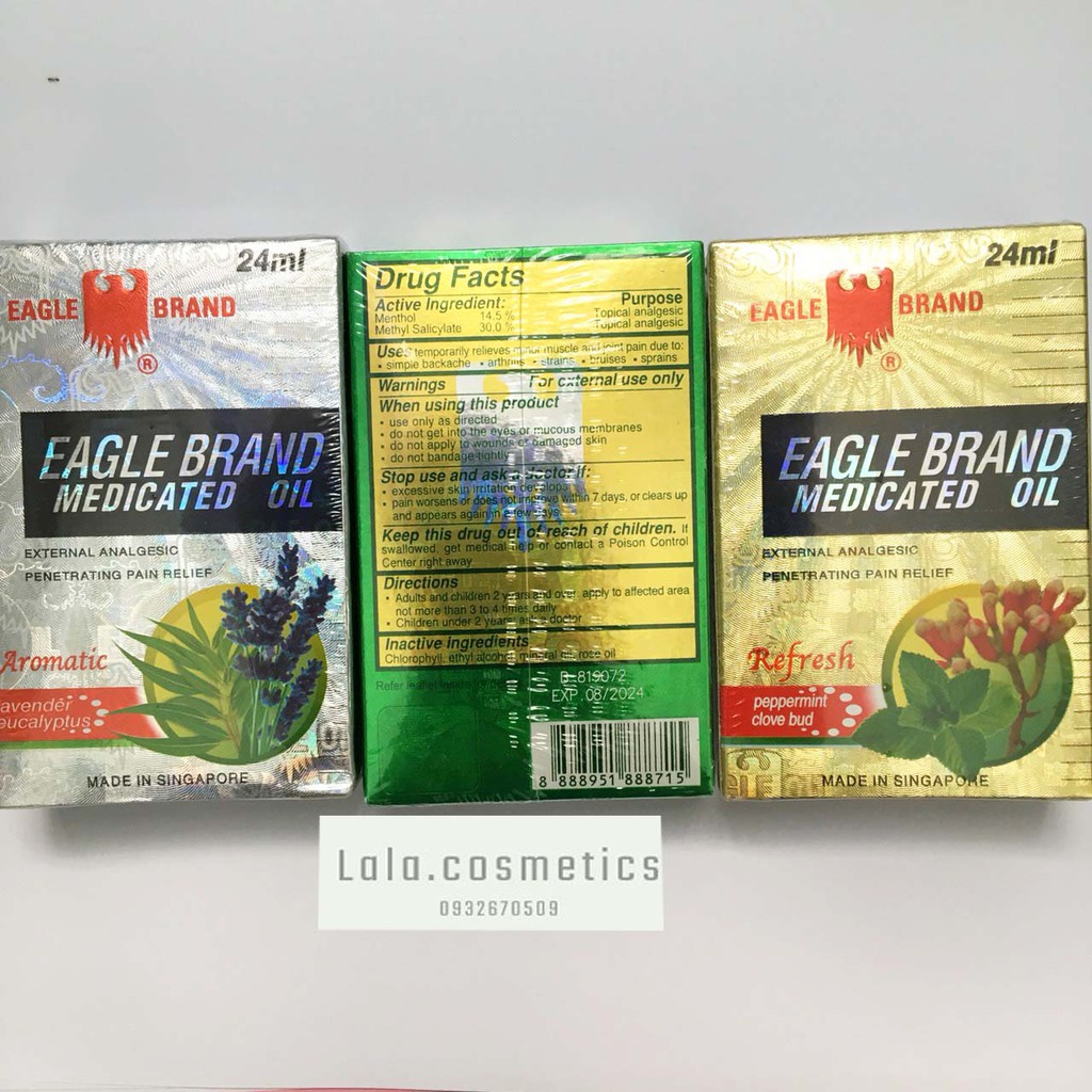 Dầu Gió Con Ó Xanh,Trắng, Vàng chính hãng Eagle Brand 24 ml