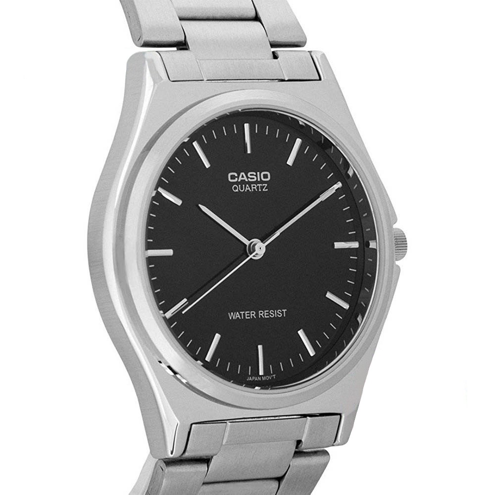 ĐỒNG HỒ NAM CASIO MTP-1130A-1ARDF Dây kim loại - Mặt đen 3 kim - ĐỒNG HỒ ĐẠI CHÚNG