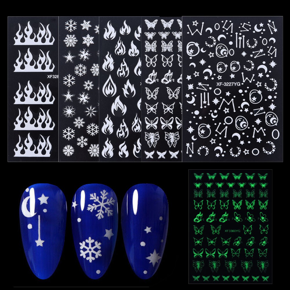 Nhãn dán 3D dạ quang trang trí móng tay