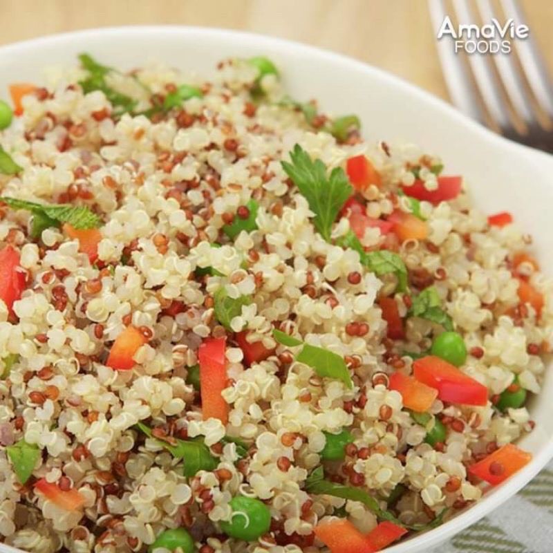 Hạt quinoa diêm mạch hữu cơ Amavie trắng và quinoa hữu cơ Amvie 3 màu dành cho bé ăn dặm