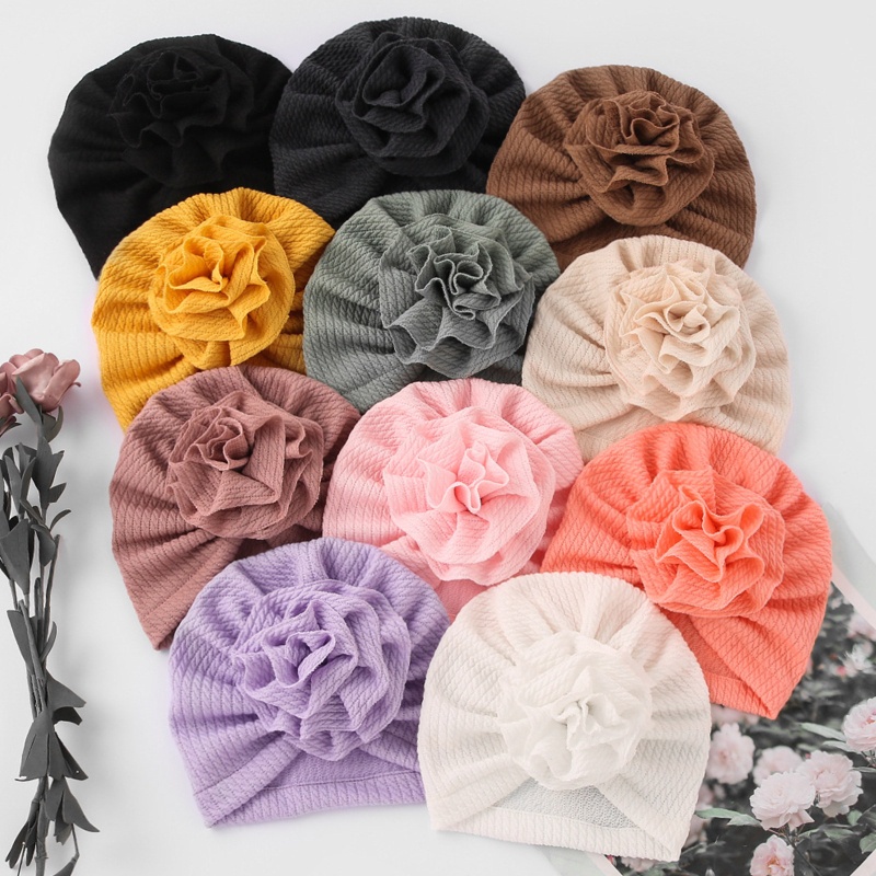 Mũ beanie Trùm Đầu Đính Nơ Xinh Xắn Cho Bé