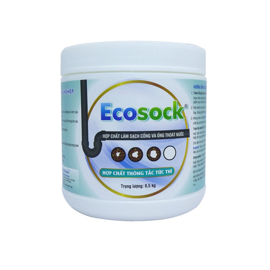 [TIẾT KIỆM] Combo Bột Thông Cống, Vi Sinh Ăn Mỡ: EcoSock, EcoClean FOG