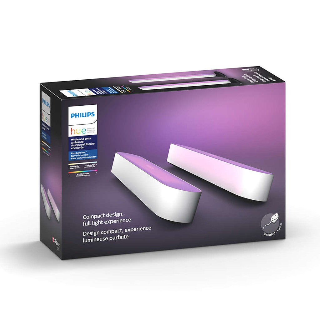 Đèn trang trí phòng gaming đổi màu siêu chất Philips HUE Play light bar double pack