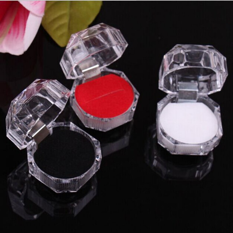 Acrylic Trong Suốt Pha Lê Nhẫn Hộp Bông Tai Trâm Bảo Quản Hộp Trang Sức Trưng Bày Hộp Người Tổ Chức