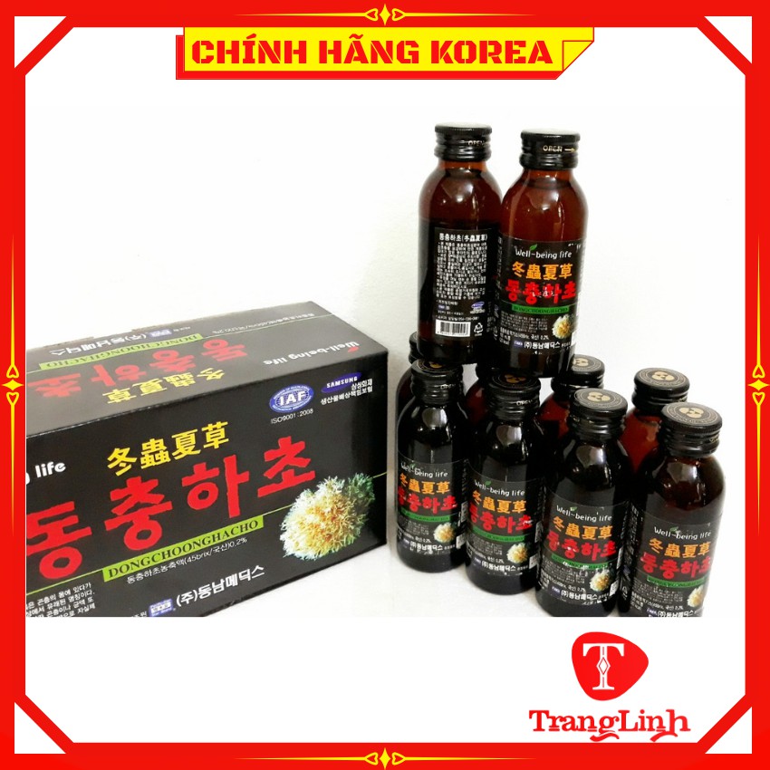 Nước đông trùng hạ thảo hàn quốc, hộp 10 chai x 100ml - tranglinhkorea