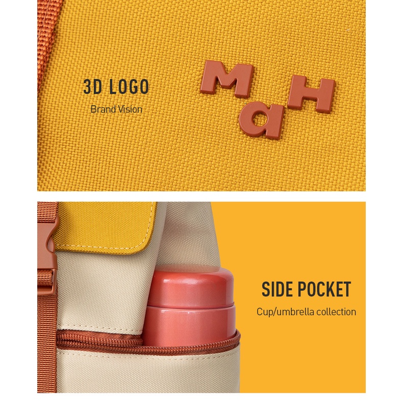 MAH Siro Ba lô nữ màu sắc tương phản Ba lô máy tính xách tay phong cách Anh Túi xách tay đi học