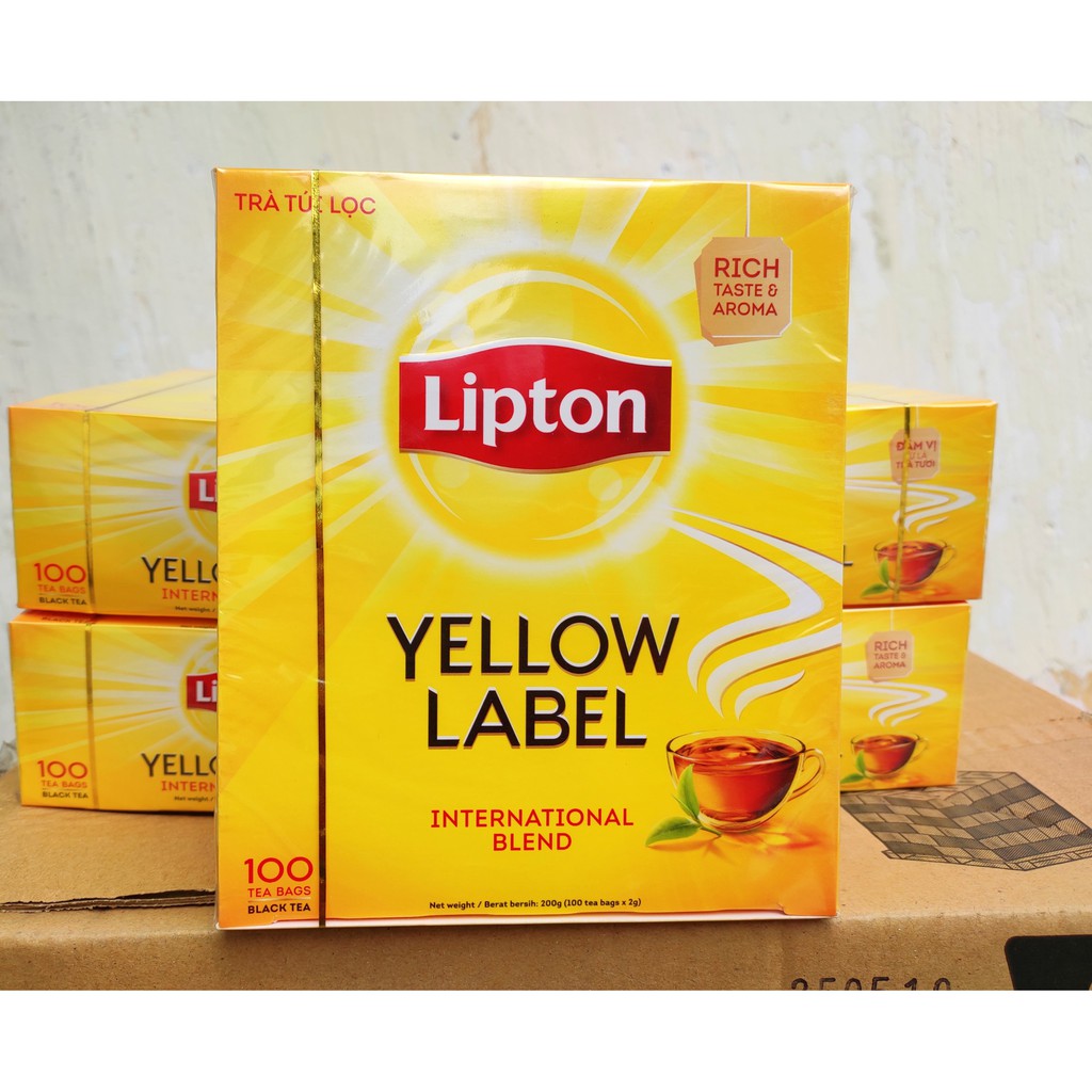 [Hoả Tốc] (GIÁ 80.000Đ/HỘP) COMBO 5 Hộp Trà LIPTON túi lọc 100 gói Nhãn vàng Yellow Label Tea siêu tiết kiệm