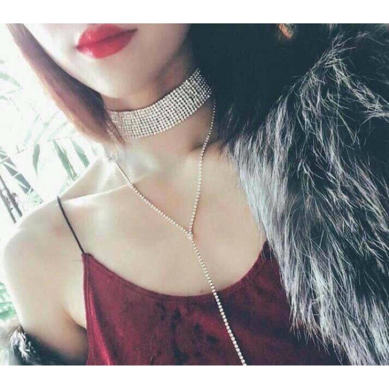 CHOKER ĐÍNH ĐÁ DÂY DÀI CHỮ Y