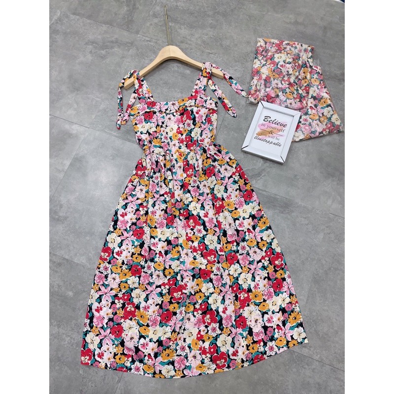 [Siêu Hot]Váy Hoa Maxi 2 Dây Nơ , Đầm Nữ Hoa Dáng Dài Siêu Xinh Có Ảnh Thật Kèm Video | BigBuy360 - bigbuy360.vn