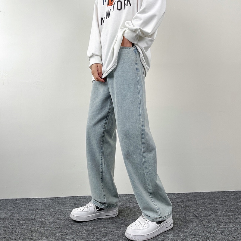 Quần Jeans Nam Unisex Dáng Rộng Phong Cách Ullzang