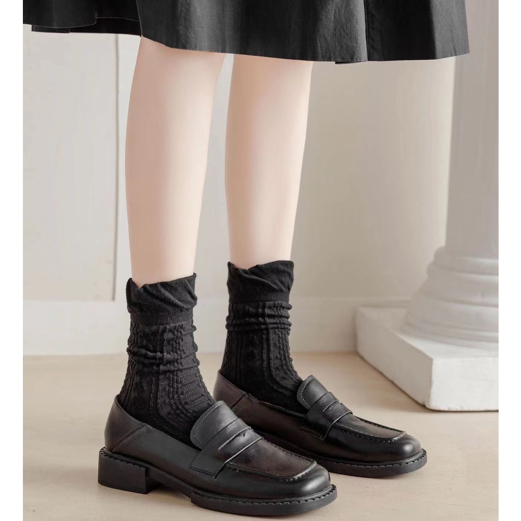 Vớ Cotton Cổ Cao Màu Sắc Ngọt Ngào Dễ Phối Đồ Thời Trang Phong Cách Hàn Quốc Cho Nữ