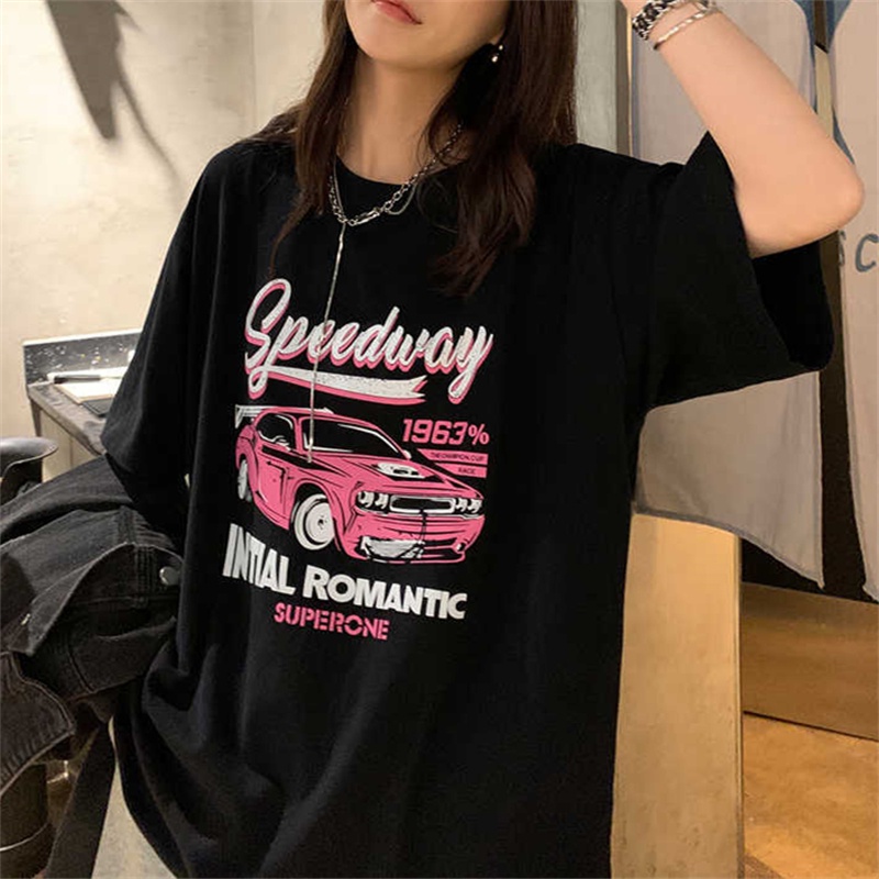 NRVP Áo Thun Nữ Oversize Cổ Tròn Thời Trang Hàn Quốc