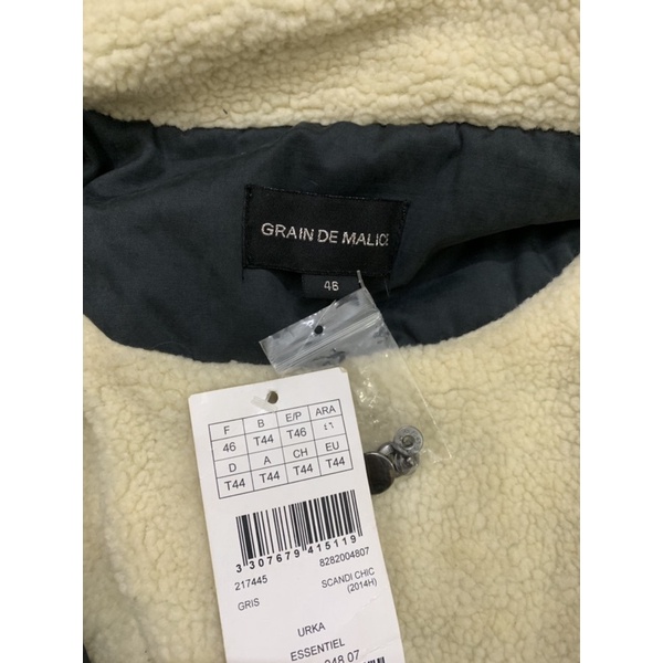 Áo parka lót lông cừu có lông mũ xuất pháp