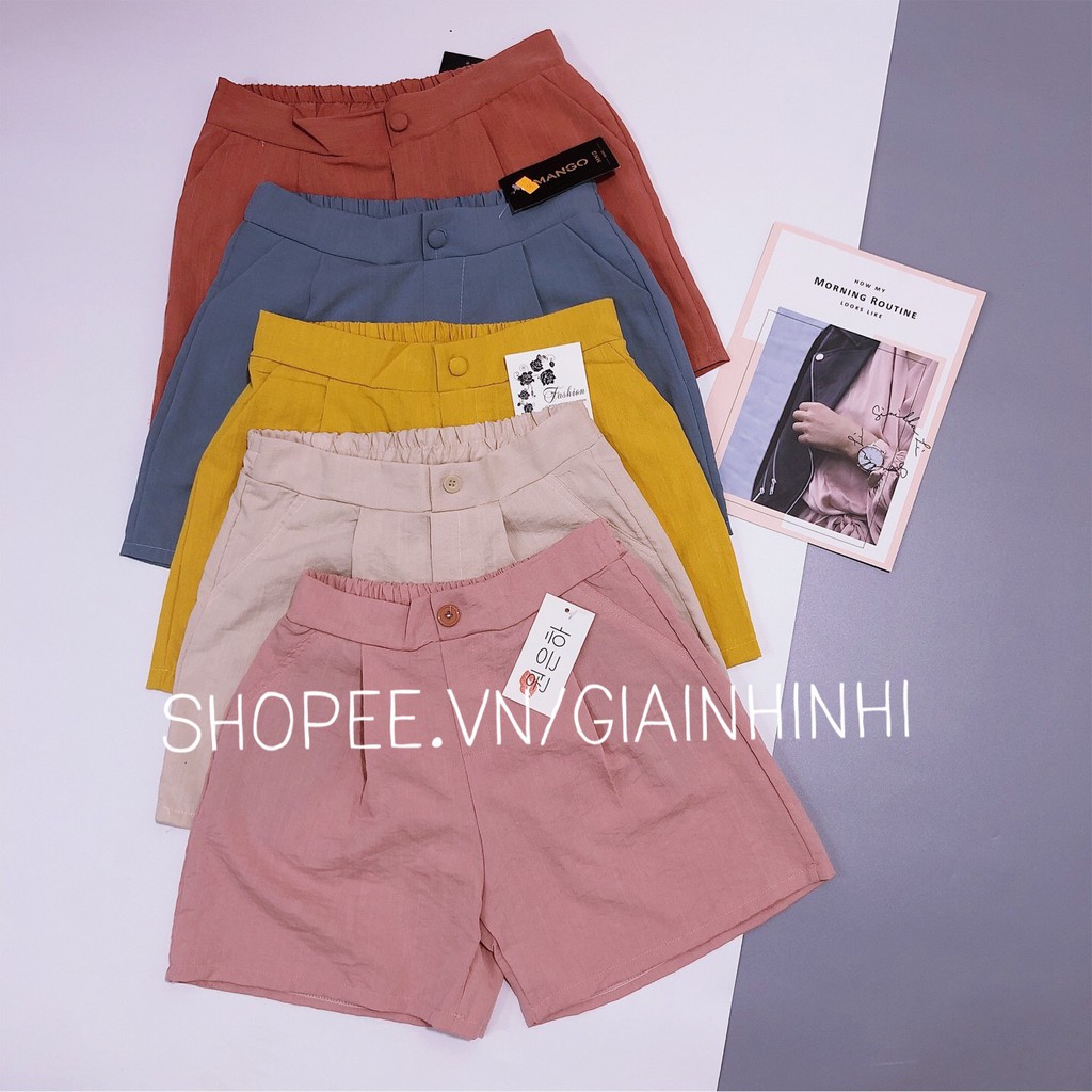 Quần short đũi trơn cạp chun vải đũi siêu mát - NhiNhi Shop | BigBuy360 - bigbuy360.vn