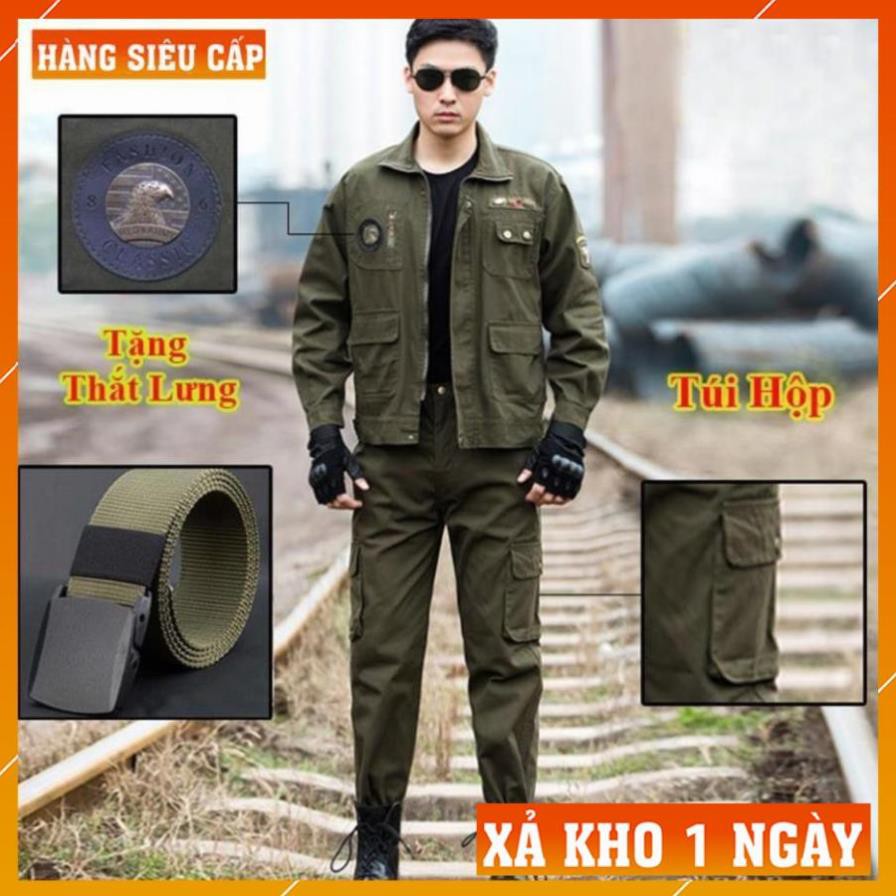 [FreeShip – Xả Kho 1 Ngày] Quần Áo Lính Mỹ US ARMY Giá Rẻ - Quần Túi Hộp Nam Rằn Ri Kiểu Lính