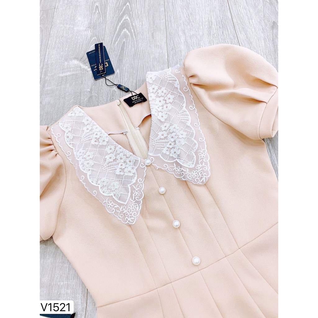 [Mã WASTMAY giảm 15% tối đa 30K đơn 150K] Váy be cổ ren V1521 - Đẹp Shop DVC (Kèm ảnh thật trải sàn do shop tự chụp) | BigBuy360 - bigbuy360.vn