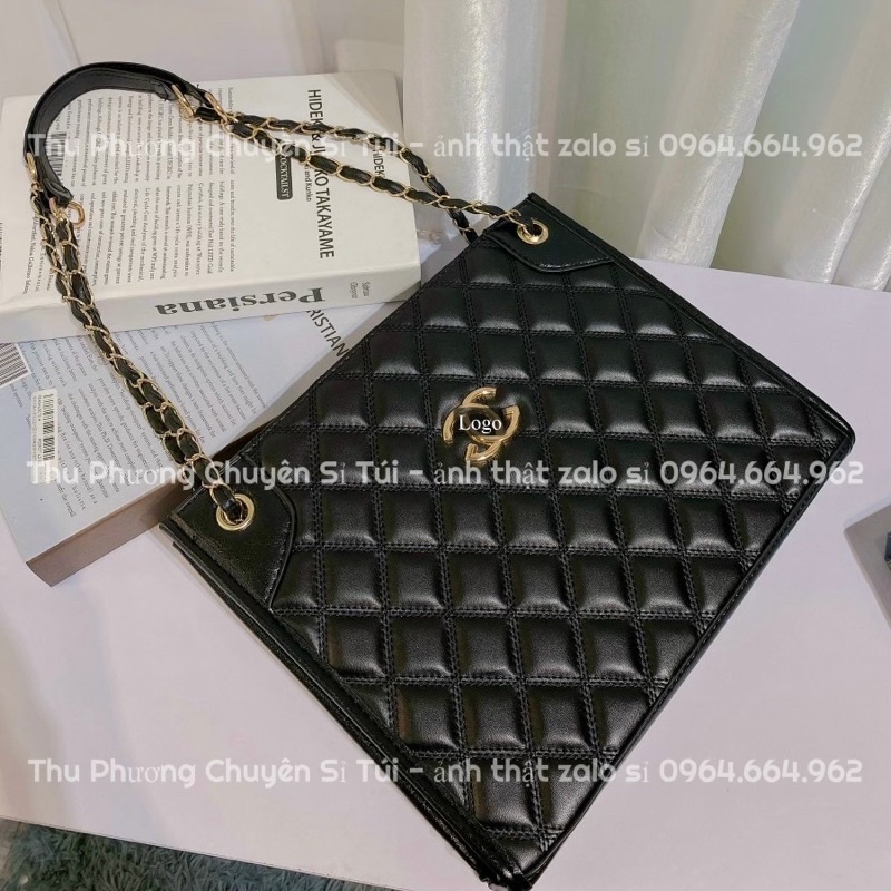 [HÀNG LOẠI 1] Túi công sở trần trám - dây xích phối da size to đi học, đi làm tiện dụng đựng được nhiều đồ (ảnh thật)