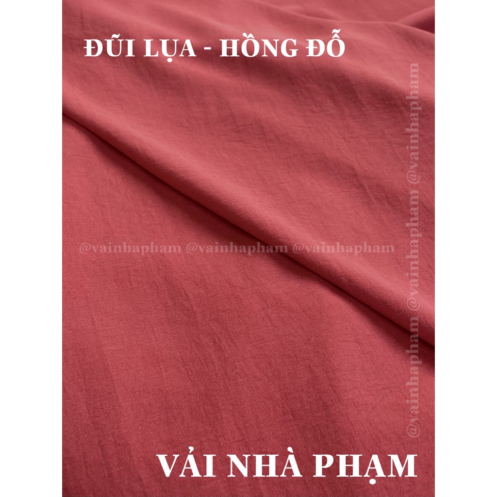 VẢI ĐŨI LỤA MÀU HỒNG ĐỖ - KHỔ VẢI 1.5M - VẢI NHÀ PHẠM