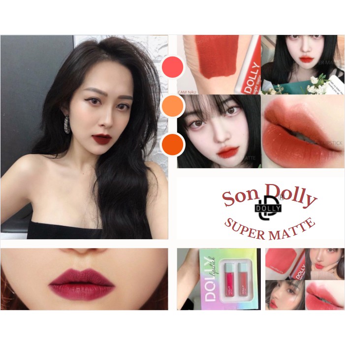 Son kem lì dolly COMBO 12 MÀU DOLLY SUPER MATTE chính hãng Hot Trend 2021 cho chị em