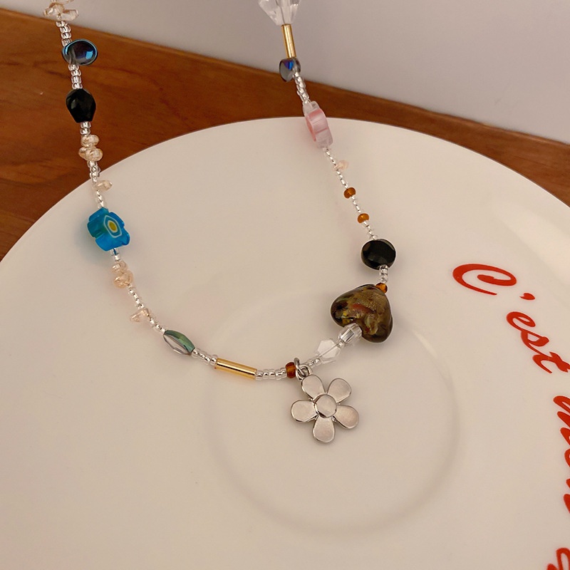 Dây Chuyền Mặt Hình Hoa Và Bướm Đính Ngọc Trai Thời Trang Cho Nữ